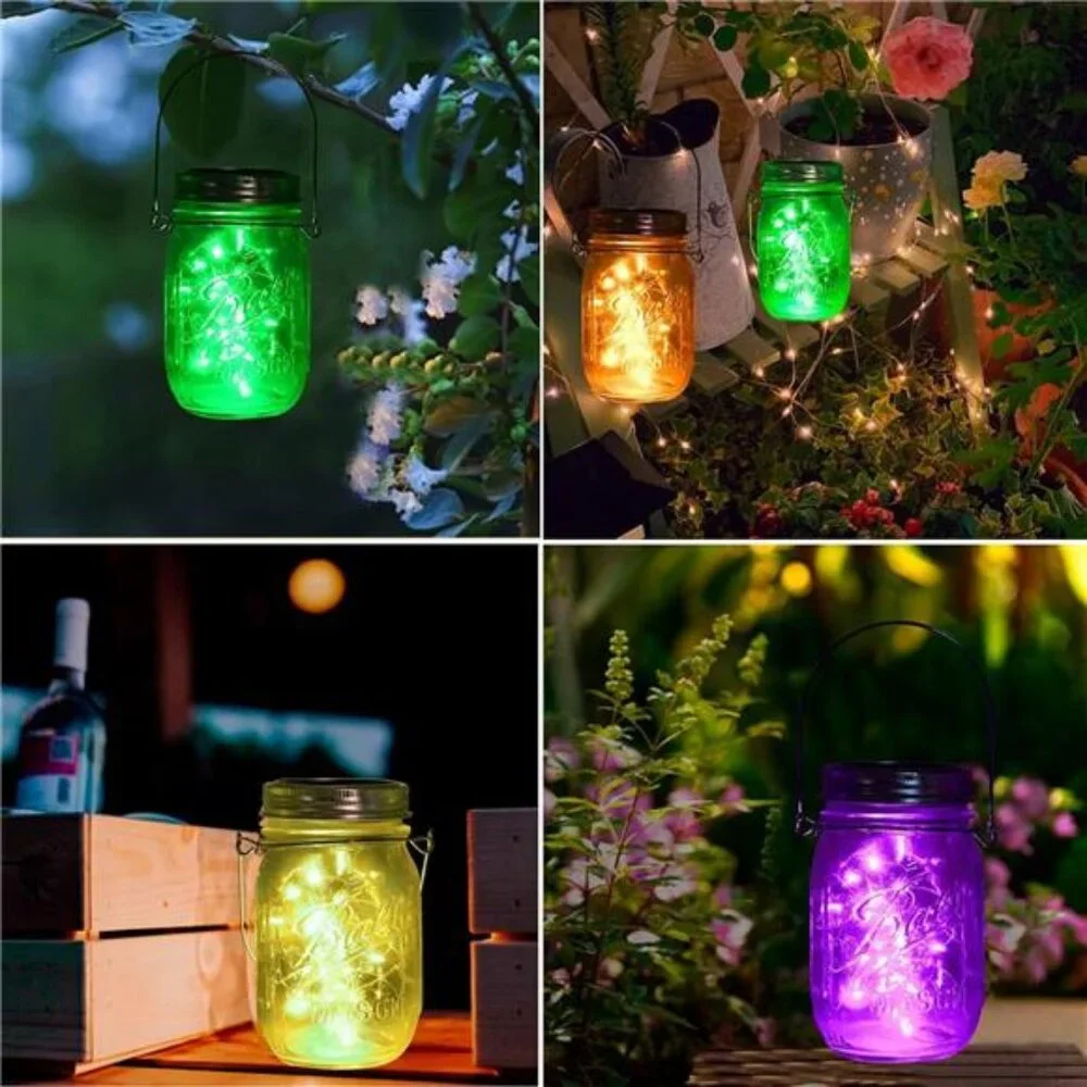 Solar Mason Jar Lights, 12 Pack 30 LED Fairy Firefly String Mason Jar